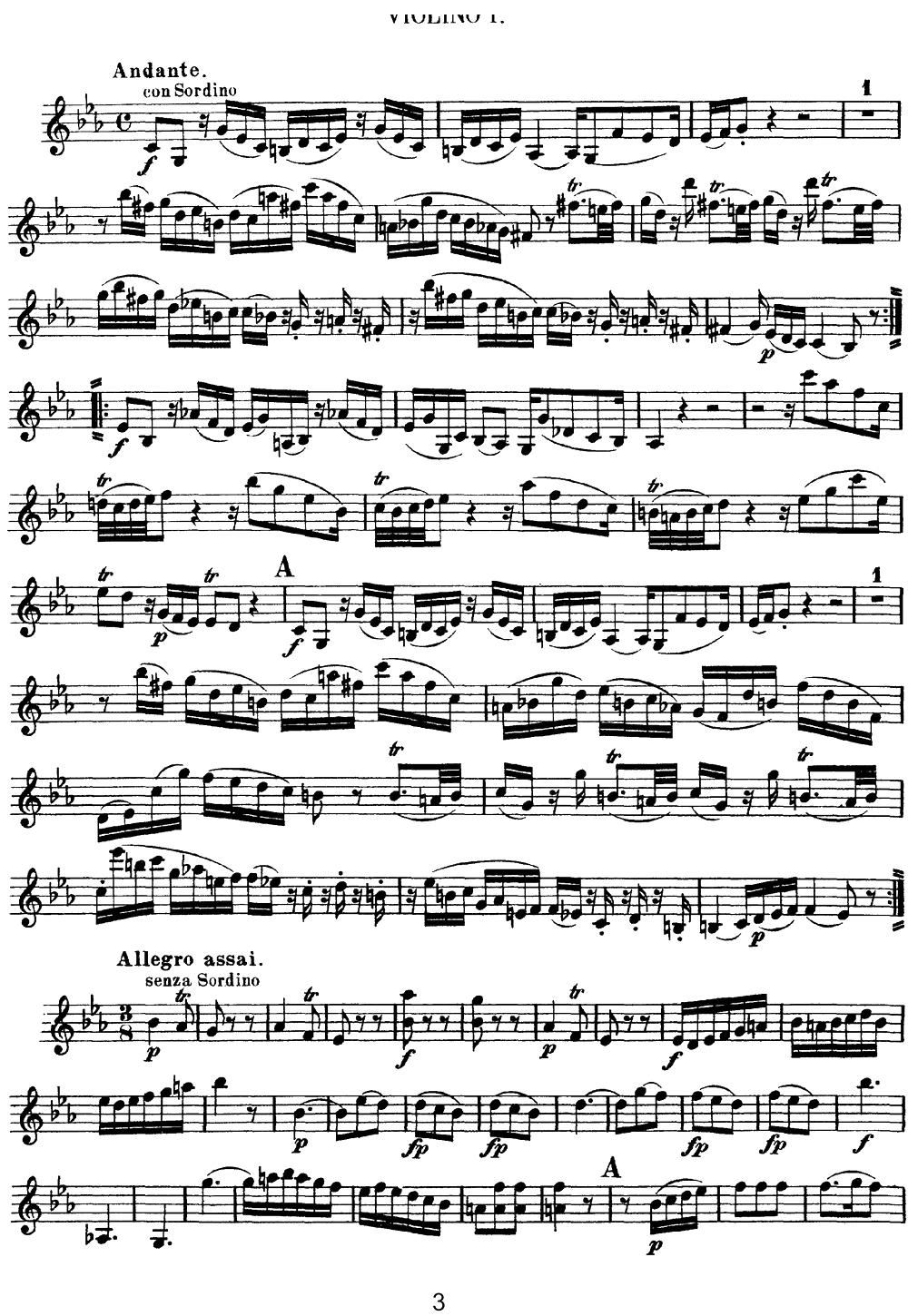Mozart Quartet No 11 in Eb Major K 171 Violin 1(十字及以上)3
