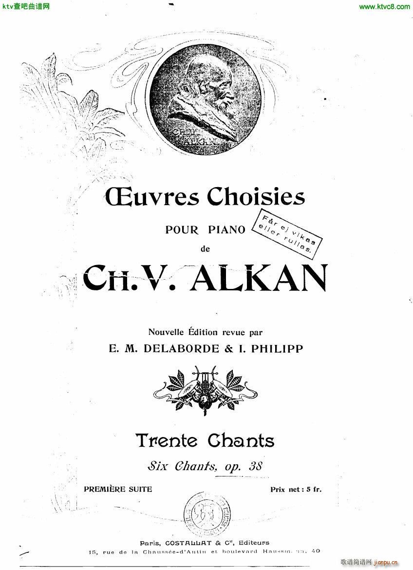 Alkan op 38 Trente Chants(钢琴谱)1