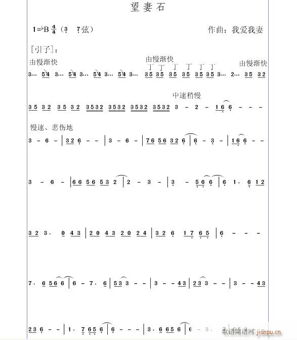 望妻石(二胡谱)1