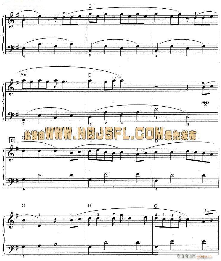 电子琴-天黑黑(单簧管谱)1