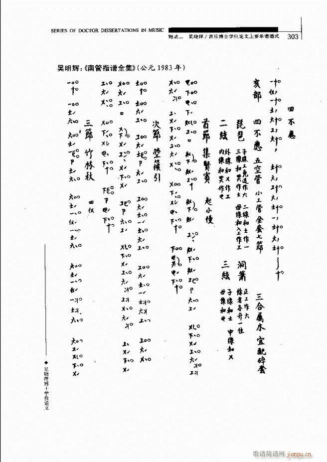中国工尺谱研究 241 310(十字及以上)63