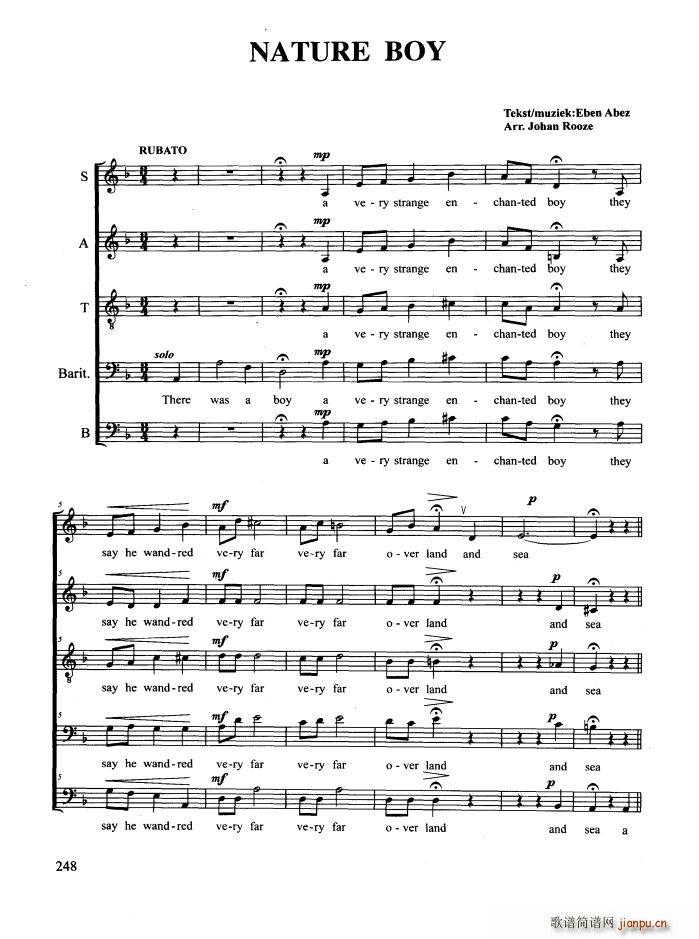 NATURE BOY 合唱(合唱谱)1