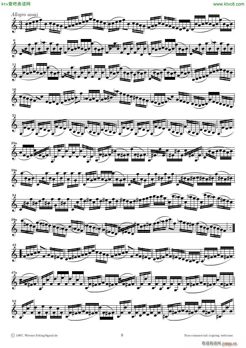 Bach JS BWV 1005 Sonata for Solo Violin in C(钢琴谱)8