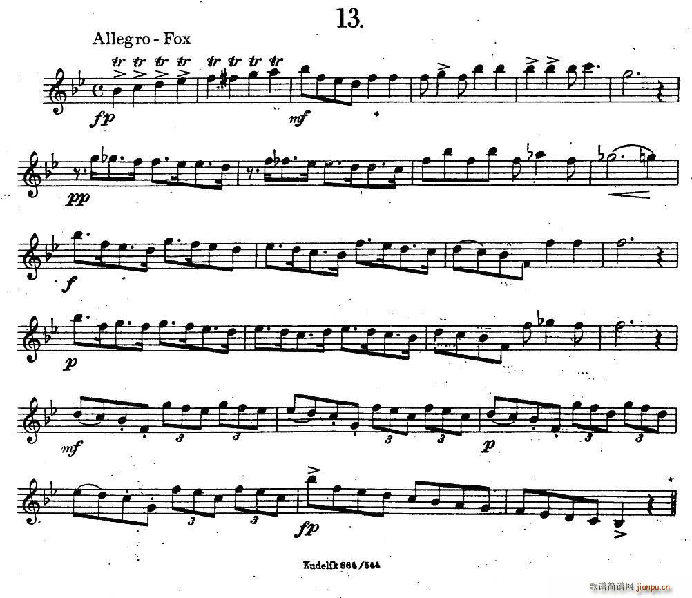 奇特克 萨克斯练习曲之13 ETUDY PRO SAXOPHON FR ZITRK op 3(十字及以上)1