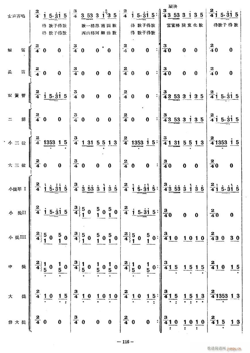 跳月舞曲6(五字歌谱)1