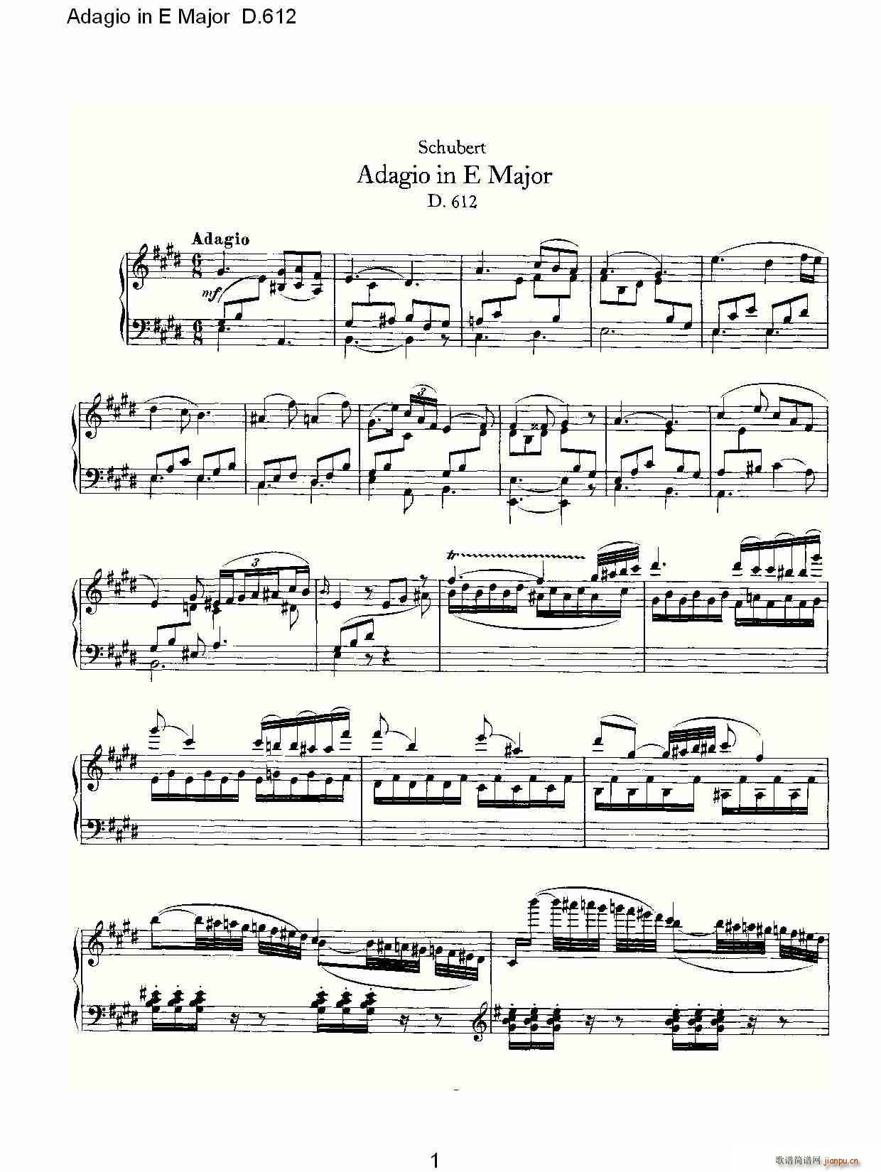 Adagio in E Major D.612(十字及以上)1