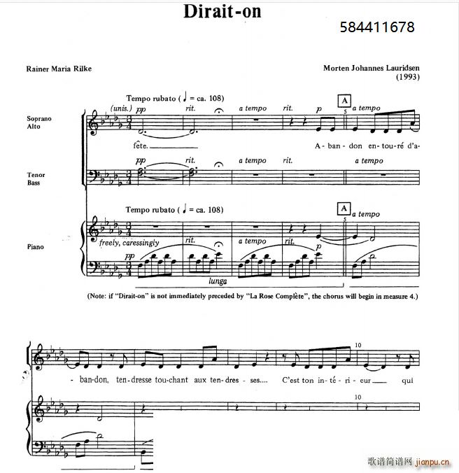 Dirait on合唱谱(十字及以上)1