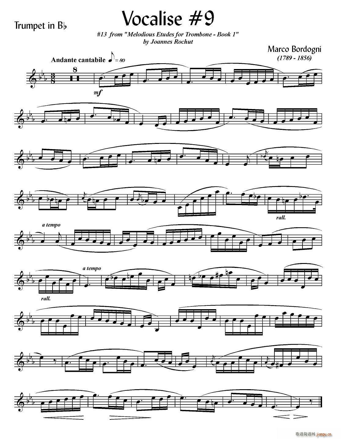 Bordogni Vocalise 9 小号(十字及以上)1