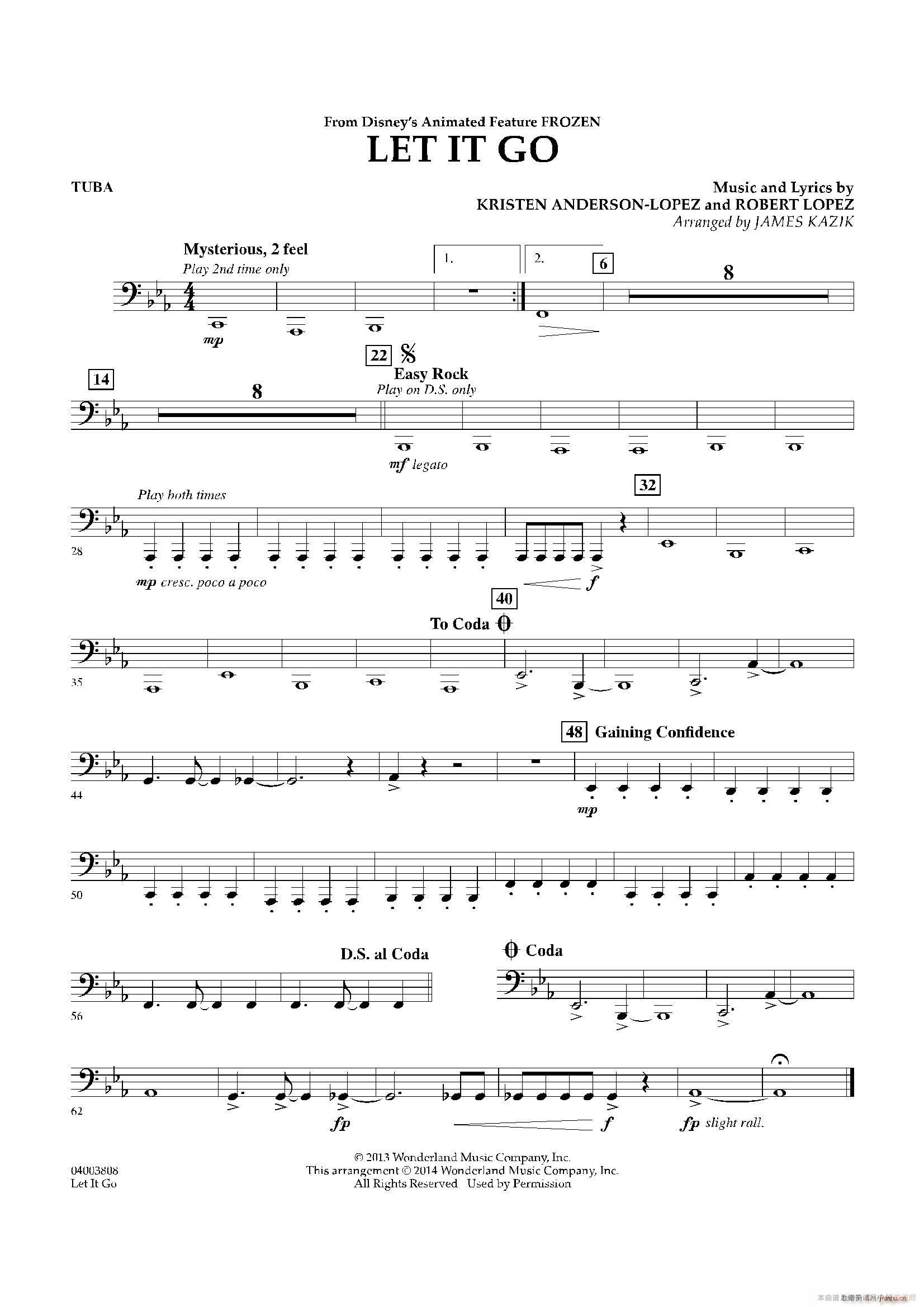 Let it go 冰雪奇缘 主题曲 交响管乐(十字及以上)18