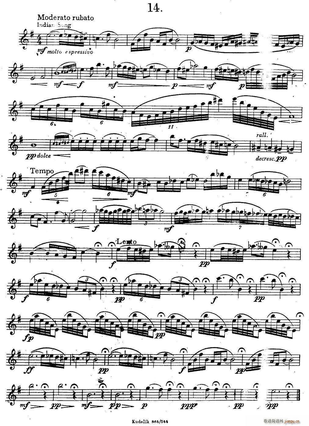 奇特克 萨克斯练习曲之14 ETUDY PRO SAXOPHON FR ZITRK op 3(十字及以上)1
