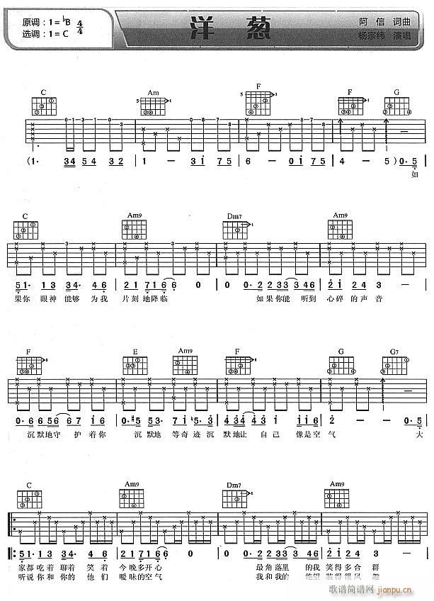 洋葱1(吉他谱)1