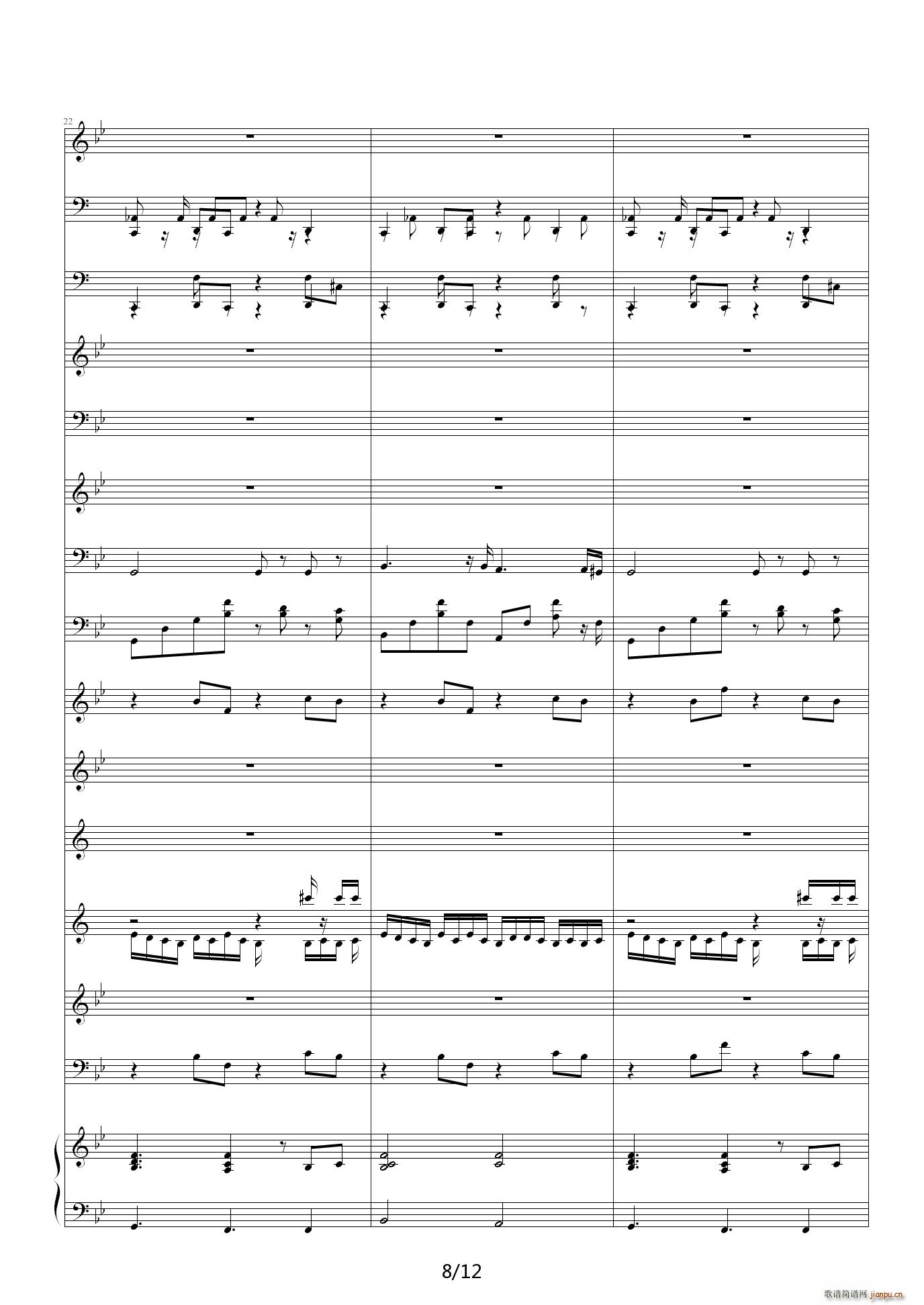 R B蛋糕 降B调(钢琴谱)8