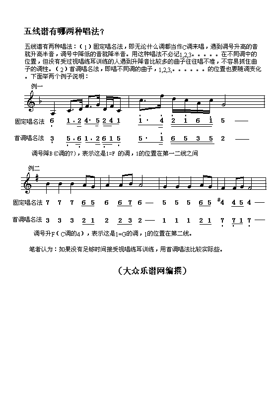 （A19）有哪两种唱法？(十字及以上)1