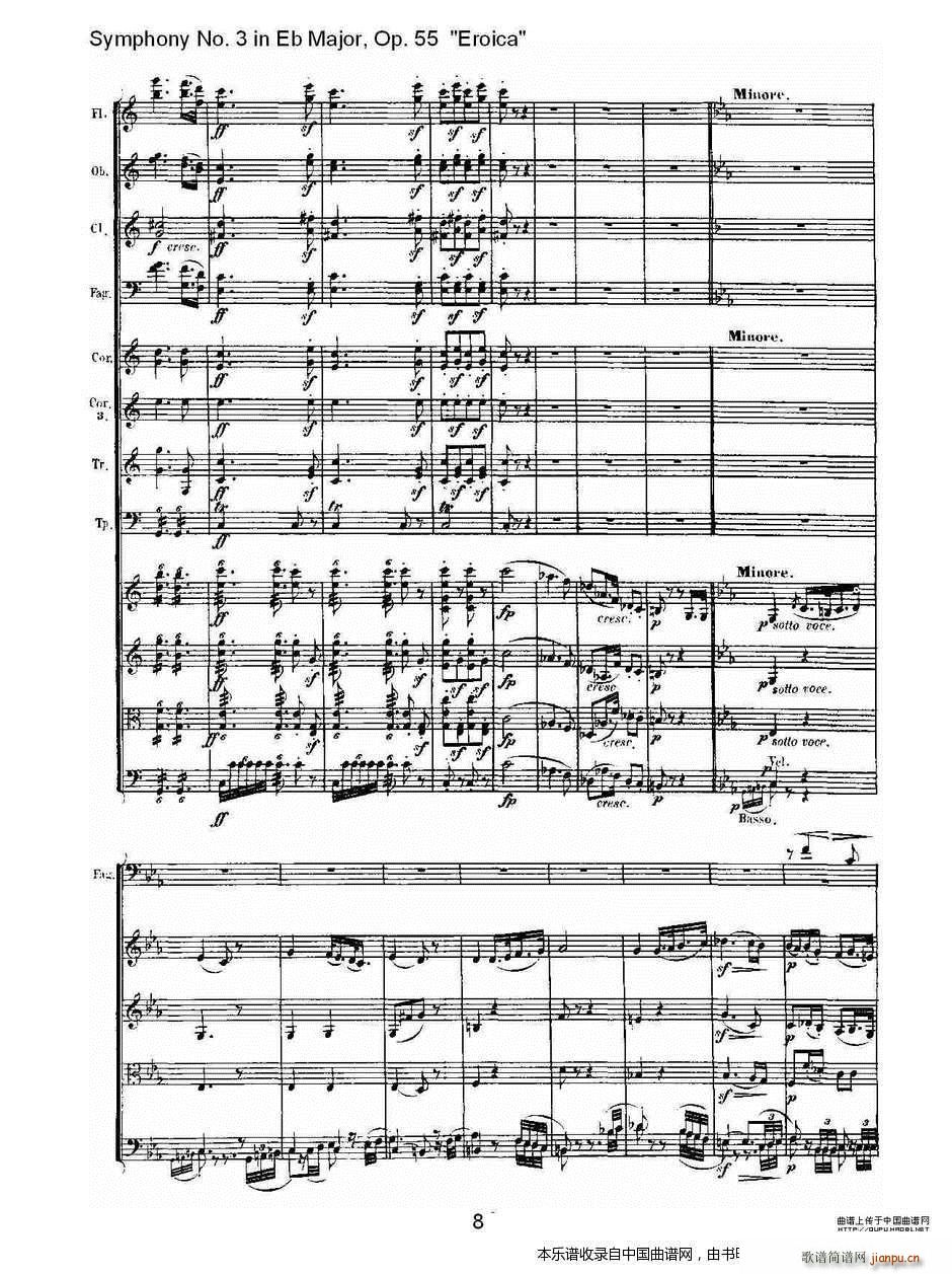 英雄交响曲 又名 降E大调第三交响曲 第二乐 乐器谱(十字及以上)8