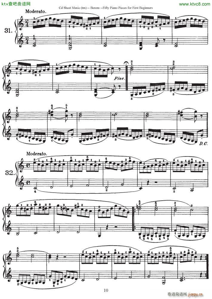 Berens op 70 50 Piano Pieces for Beginners(钢琴谱)10