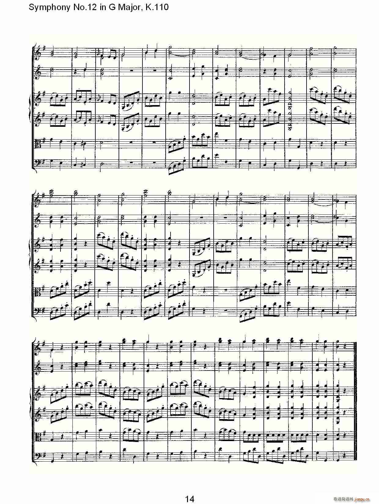 Symphony No.12 in G Major, K.110(十字及以上)14