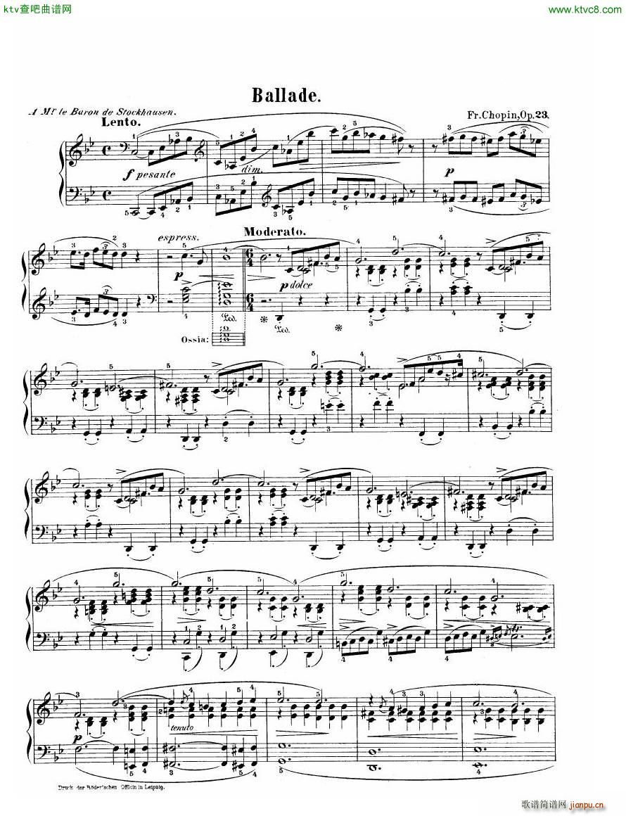 Chopin Ballade no 1 in G minor op 23(钢琴谱)1