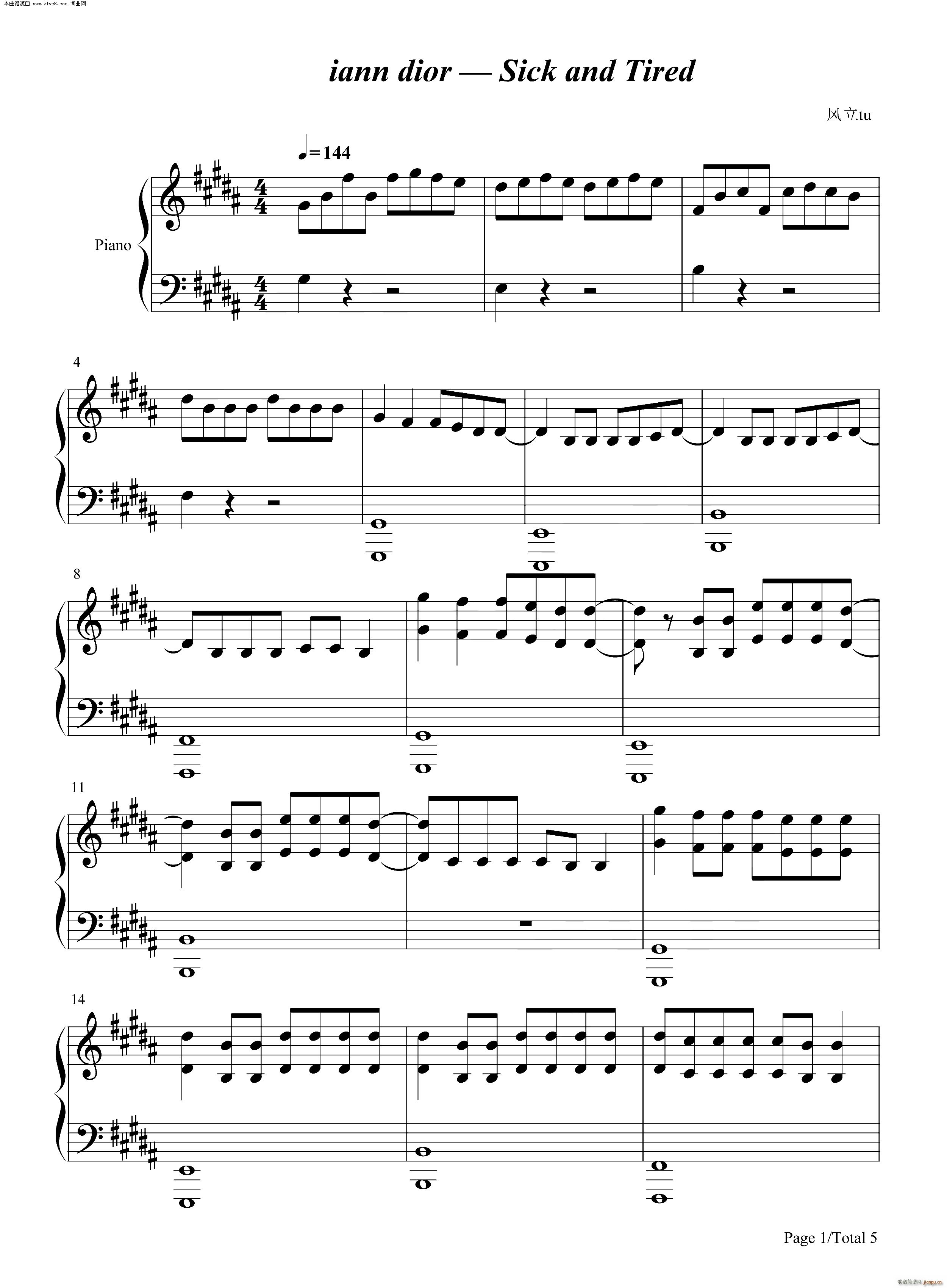 Sick and Tired(十字及以上)1