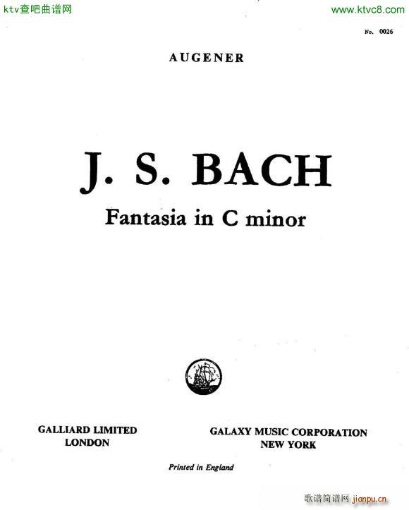 Bach JS BWV 906 Fantasia in C minor pf(钢琴谱)1