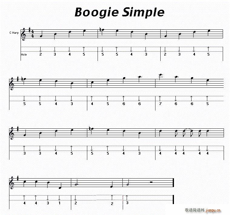 Boogie Simple 布鲁斯(口琴谱)1