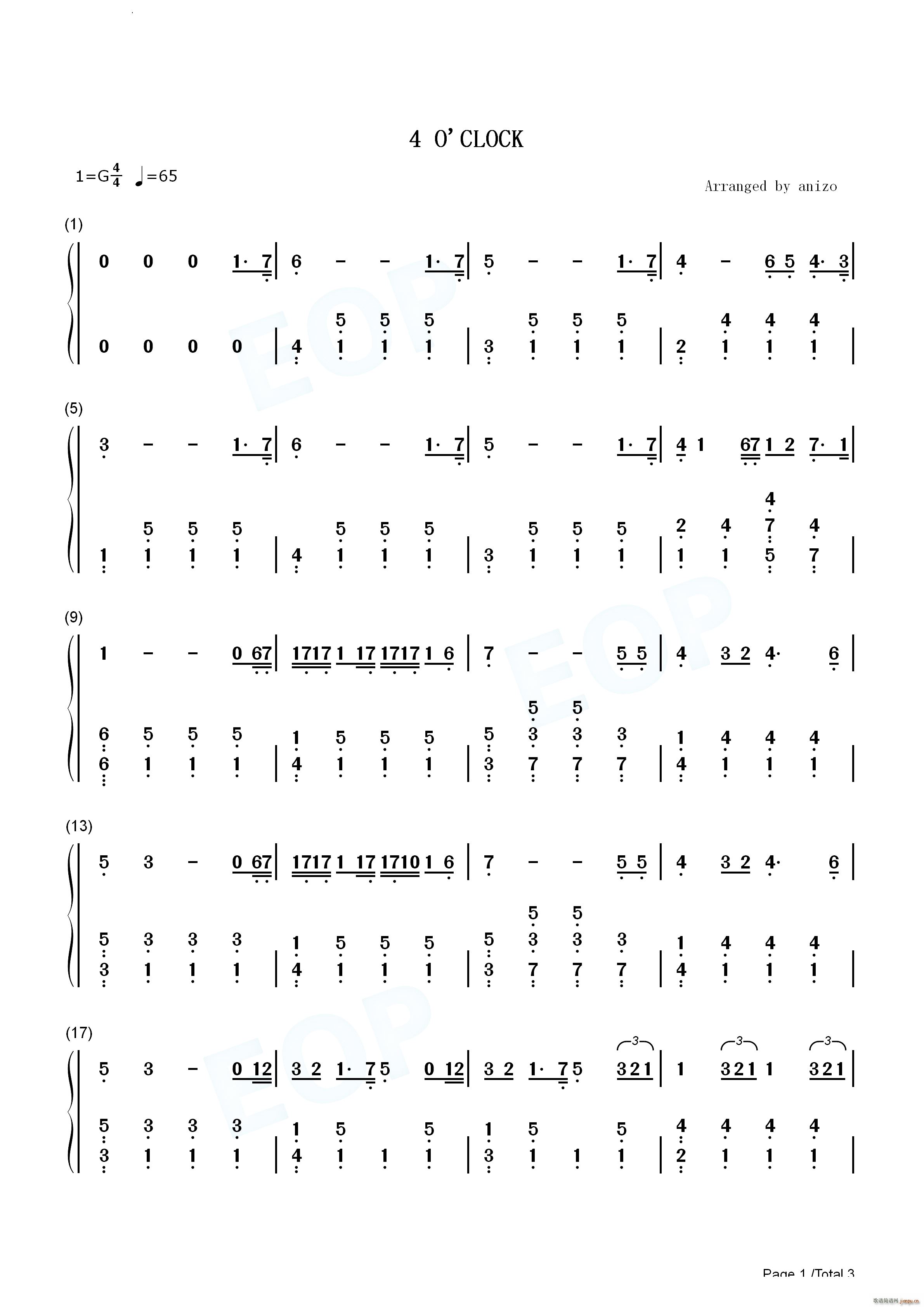 4 o Clock(钢琴谱)6