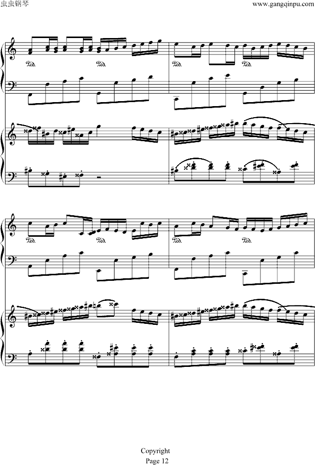 土耳其进行曲——卡农(钢琴谱)12