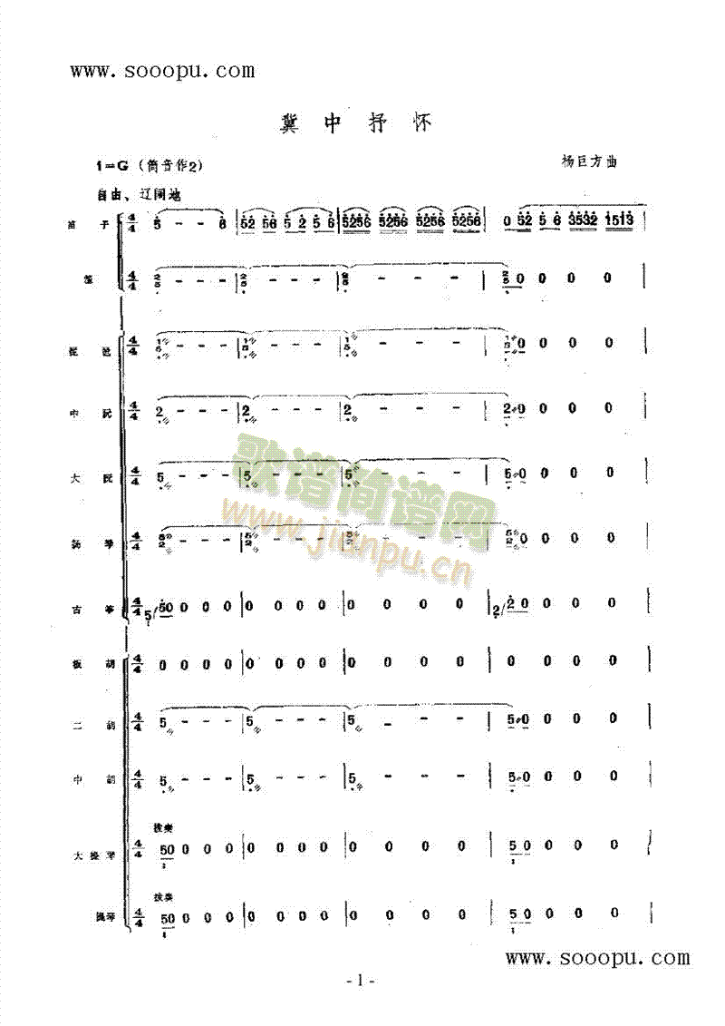 冀中抒怀民乐类唢呐(其他乐谱)1