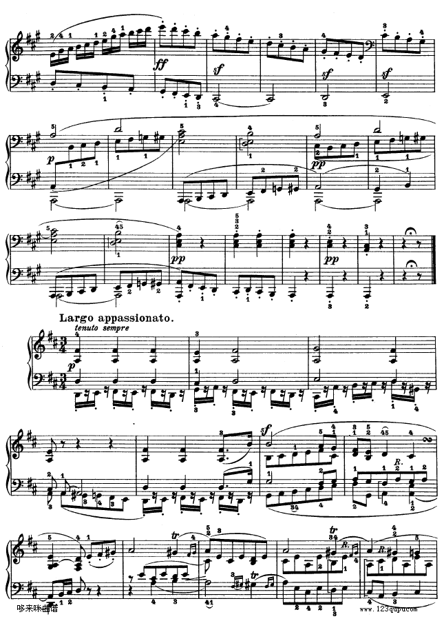 A大调第二钢琴奏鸣曲-贝多芬(钢琴谱)9