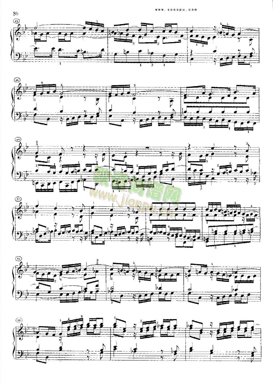 巴赫平均律曲集第二册第16首键盘类钢琴(其他乐谱)5