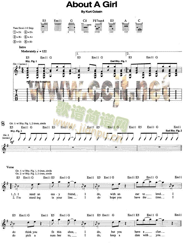 Aboutagirl-Nirvana(吉他谱)1