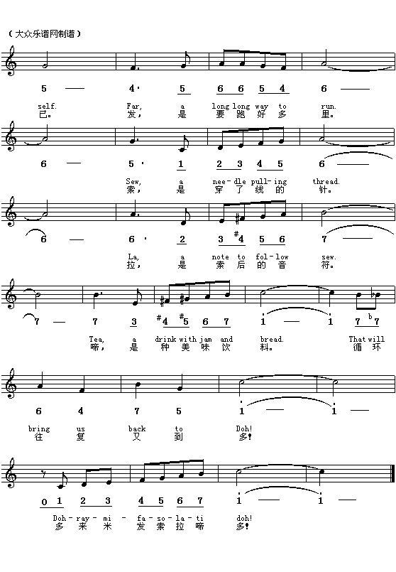 doreme(六字歌谱)3