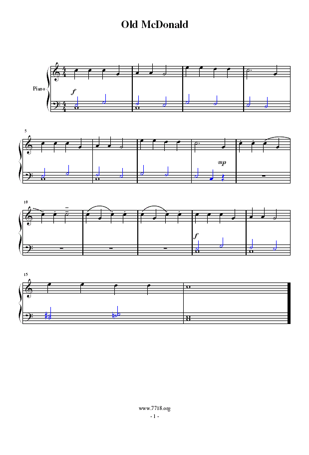 OldMcDonald(钢琴谱)1