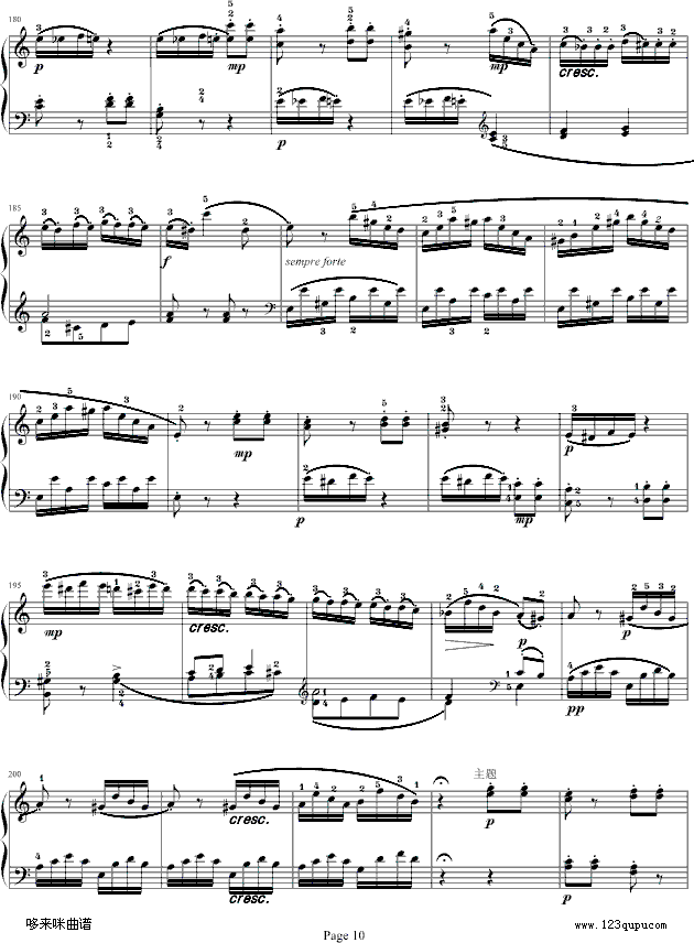 莫扎特C大调奏鸣曲K.545-完整版-莫扎特(钢琴谱)10
