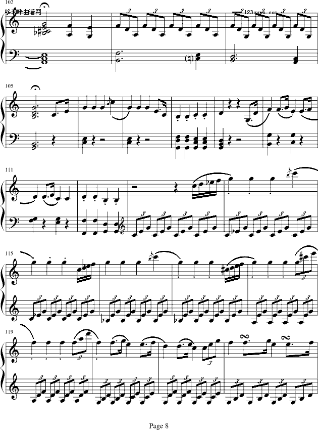 海頓奏鳴曲第一樂章-海顿(钢琴谱)8