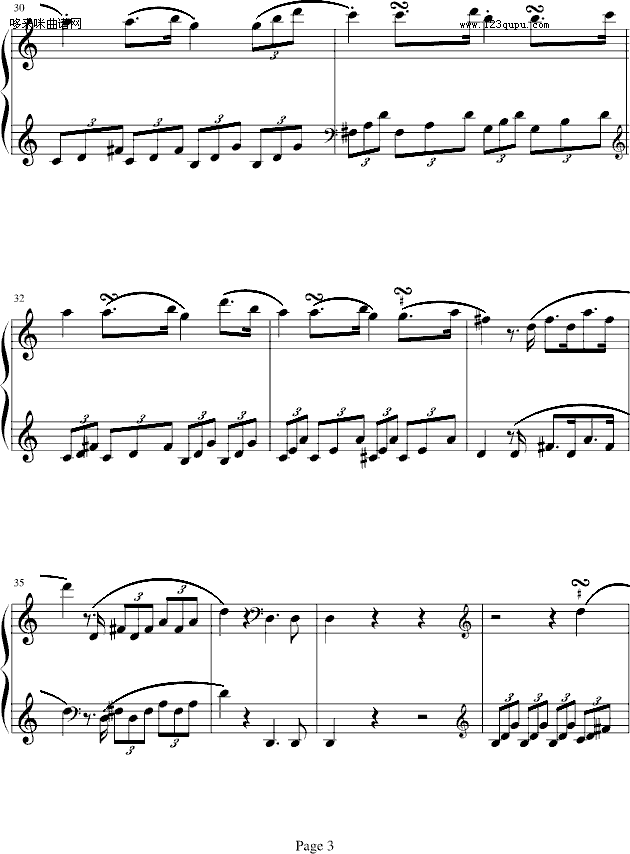 海頓奏鳴曲第一樂章-海顿(钢琴谱)3