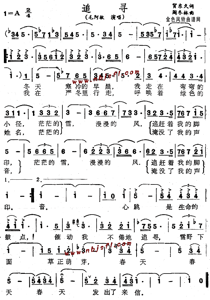 追寻(二字歌谱)1