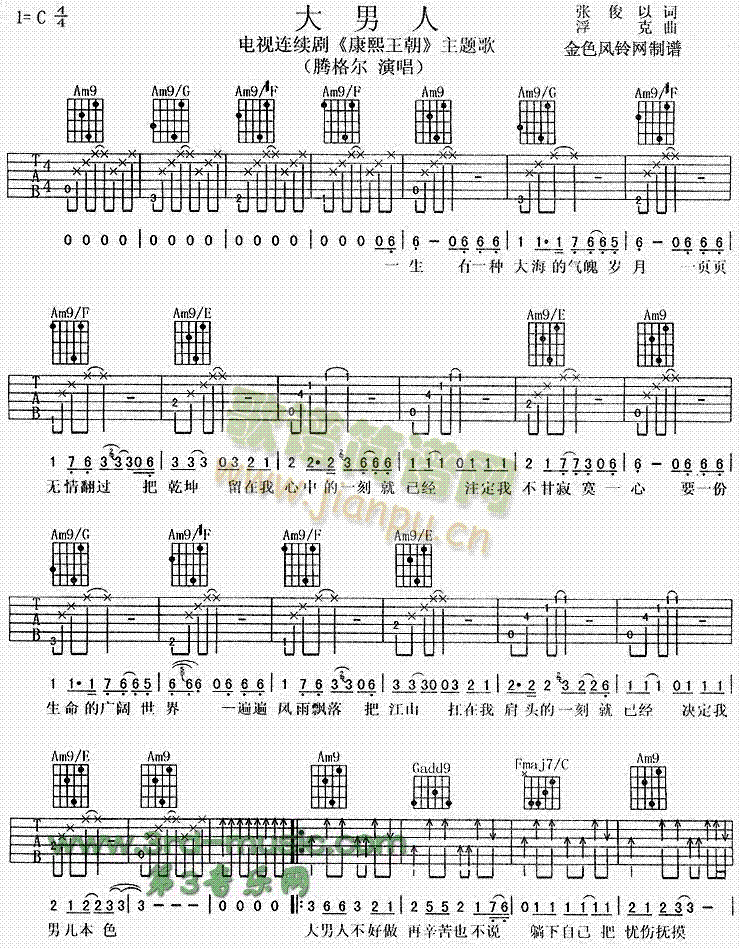 大男人(吉他谱)1