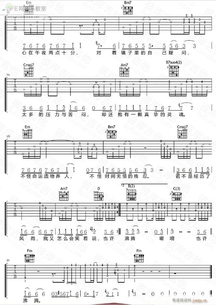 男人 零号国际线 主题曲(吉他谱)3