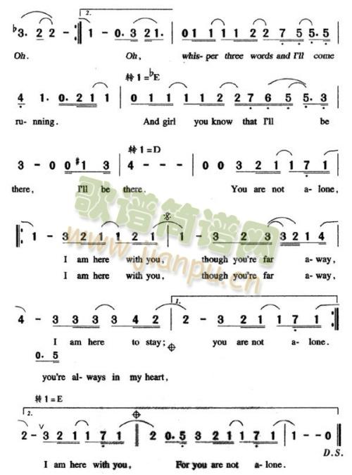 你并不孤独(五字歌谱)3