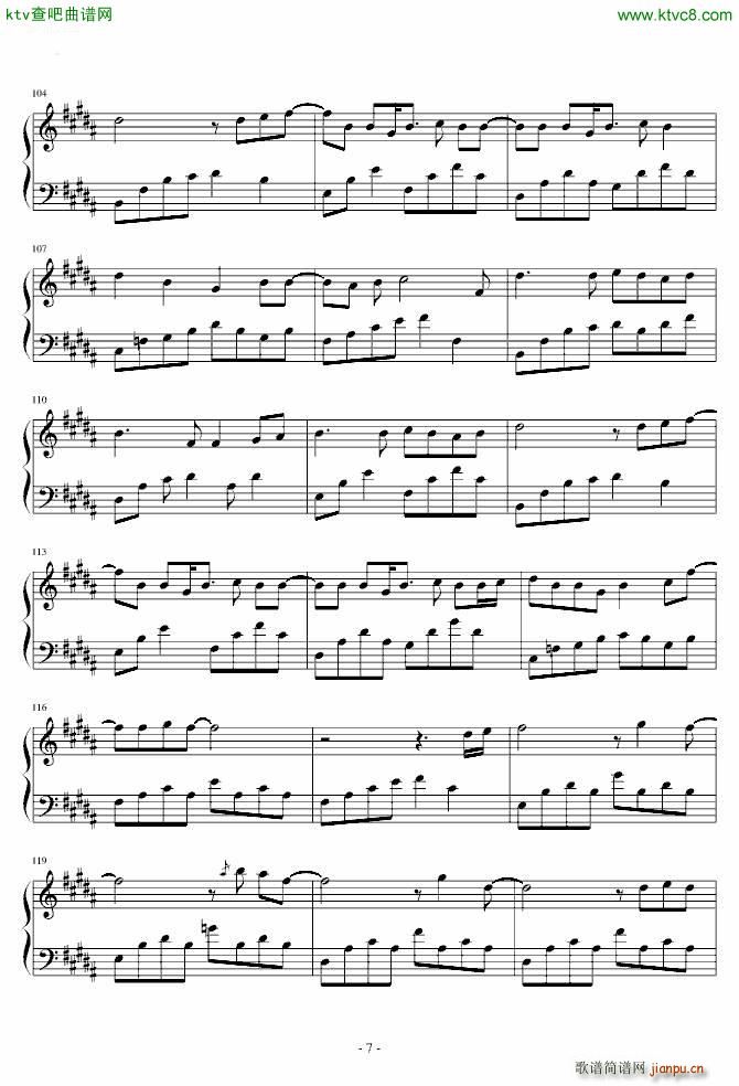 雪之少女(钢琴谱)7