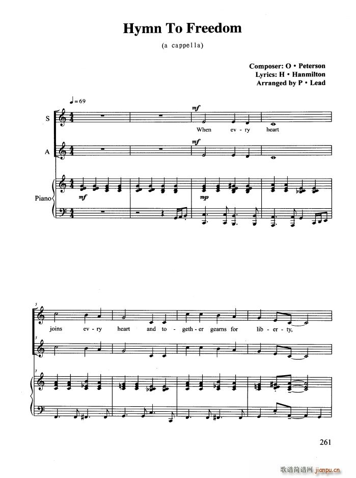 Hymn To Freedom 合唱(合唱谱)1