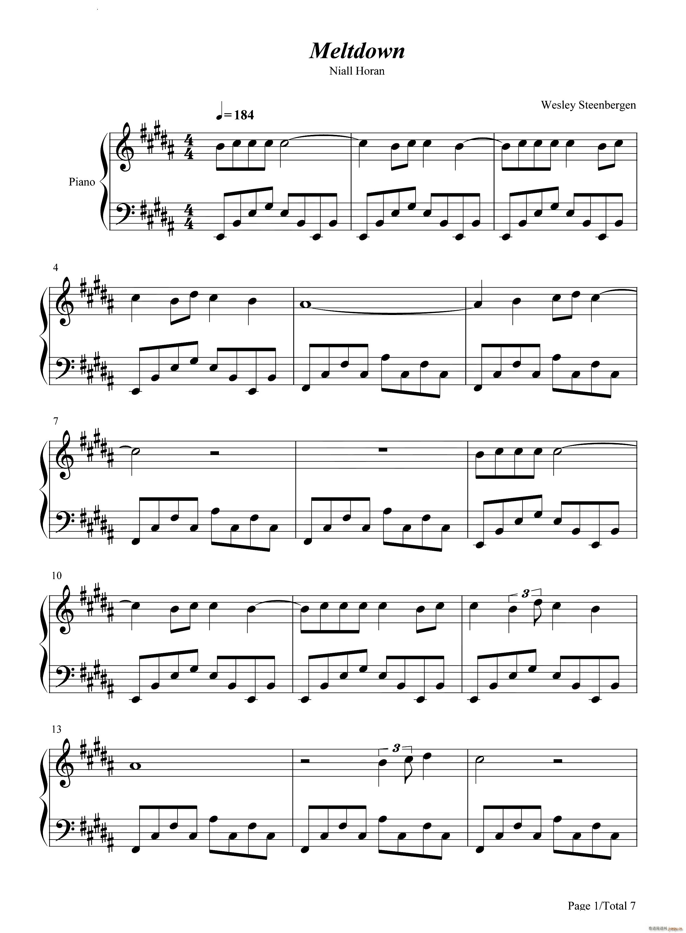 Meltdown(钢琴谱)1