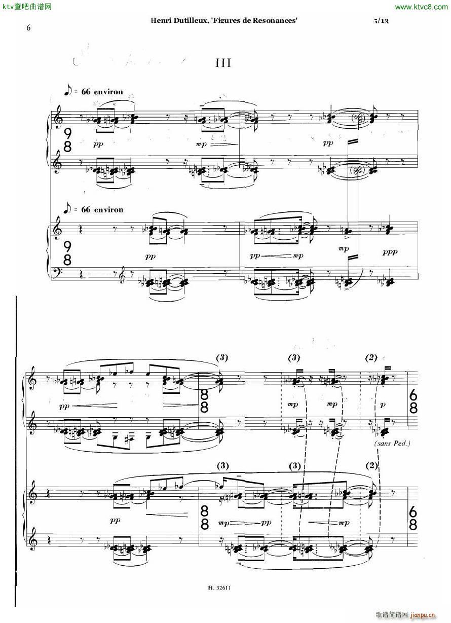 Dutilleux Figures de Résonances for Two Pianos(钢琴谱)5