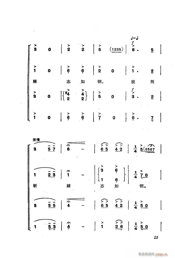 交响音乐智取威虎山 1 乘胜进军 合唱(合唱谱)20