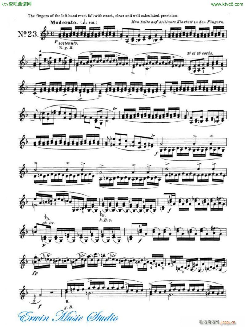 罗德 24首练习曲Pierre Rode 24 Studi Per violino 17 24(十字及以上)13