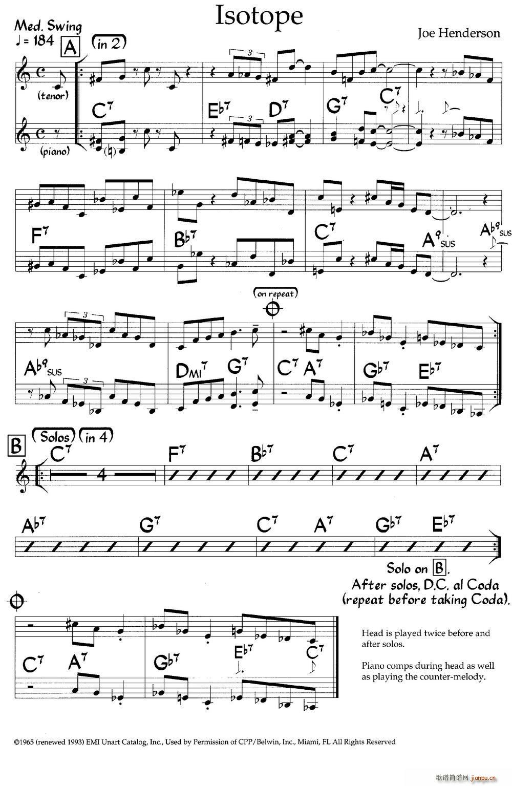 Isotope 爵士钢琴曲(钢琴谱)1