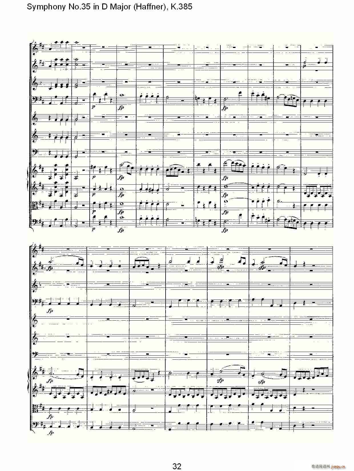 Symphony No.35 in D Major, K.385(十字及以上)32