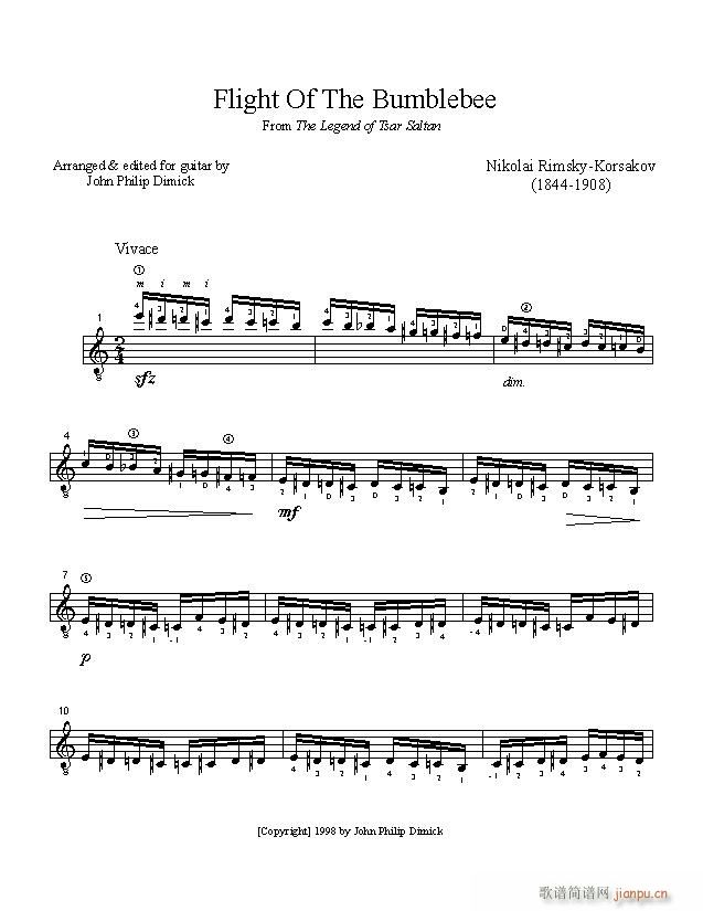 野蜂飞舞-吉他(吉他谱)1