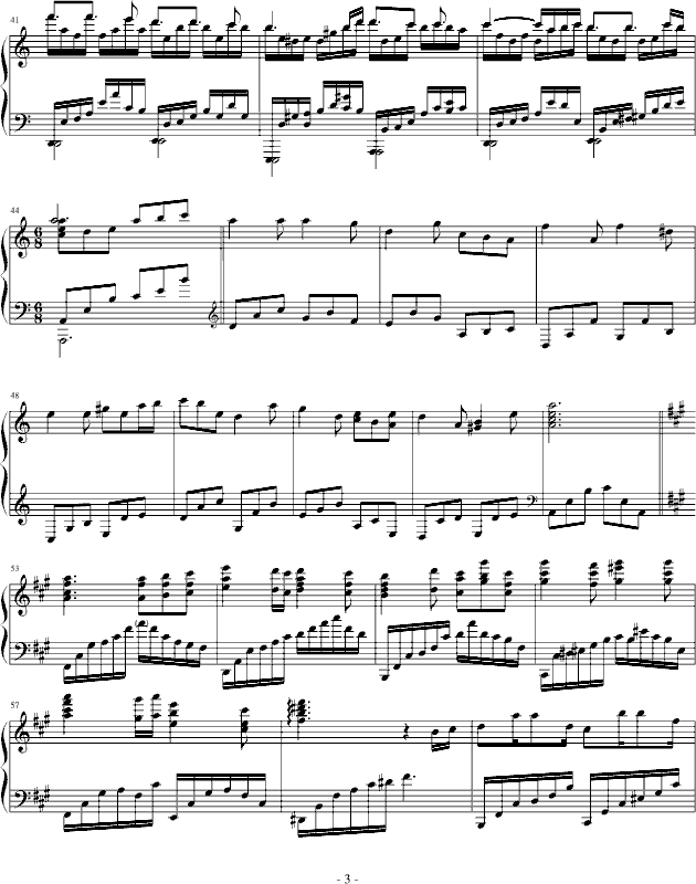 夜，孤寂(钢琴谱)3