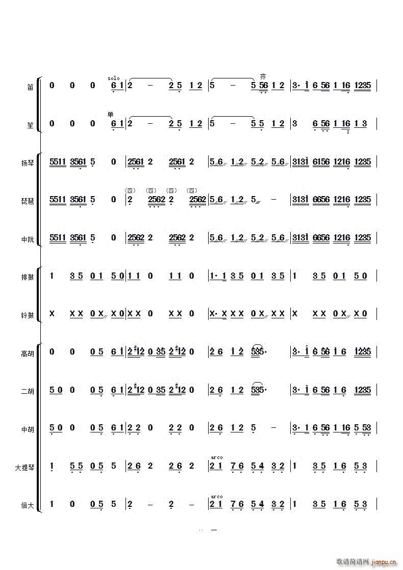 五歌放羊民乐合奏(总谱)6